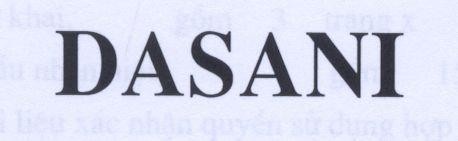 Mẫu nhãn hiệu DASANI