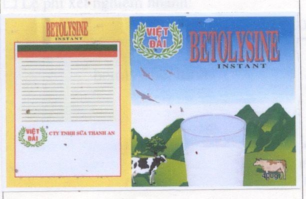 Mẫu nhãn hiệu BETOLYSINE INSTANT Việt Đài