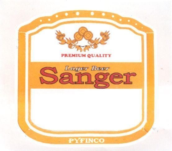 Mẫu nhãn hiệu LAGER BEER SANGER PYFINCO PREMIUM QUALITY