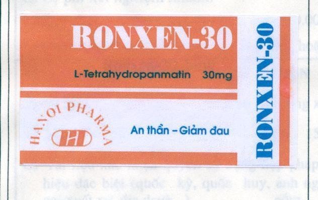 Mẫu nhãn hiệu RONXEN-30 PMHN PM HN PA HANOIPHARMA AN THAN GIAM DAU L-Tetrahydropanmatin 30mg