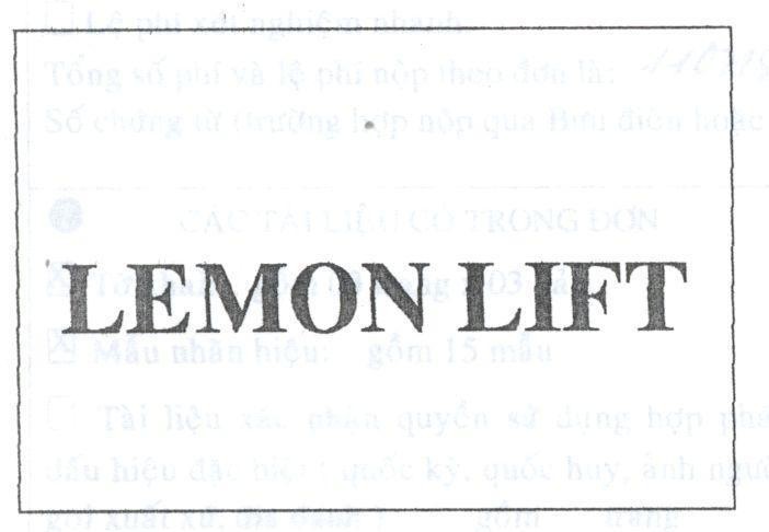 Mẫu nhãn hiệu LEMON LIFT