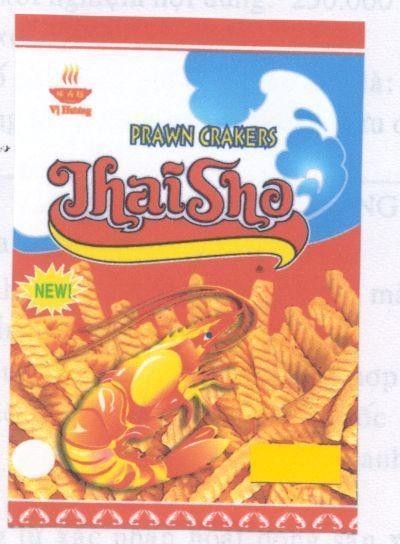 Mẫu nhãn hiệu PRAWN CRAKERS THAISHO Vị tướng NEW