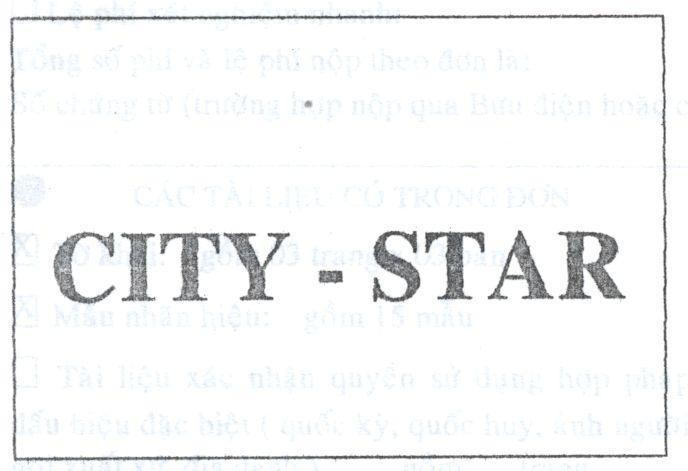 Mẫu nhãn hiệu CITY - STAR