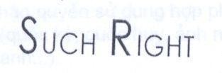 Mẫu nhãn hiệu SUCH RIGHT