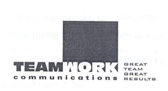 Mẫu nhãn hiệu TEAMWORK COMMUNICATIONS GREAT TEAM GREAT RESULTS