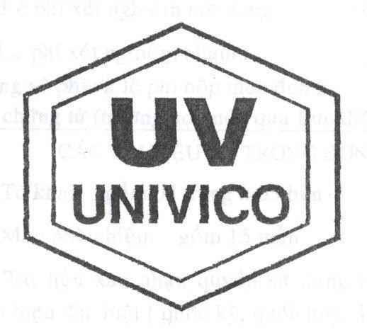 Mẫu nhãn hiệu UV UNIVICO