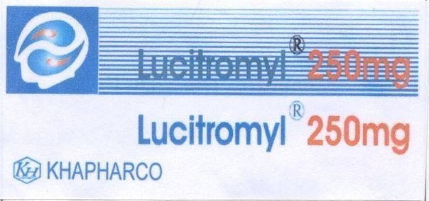 Mẫu nhãn hiệu LUCITROMYL 250MG KHAPHARCO KH