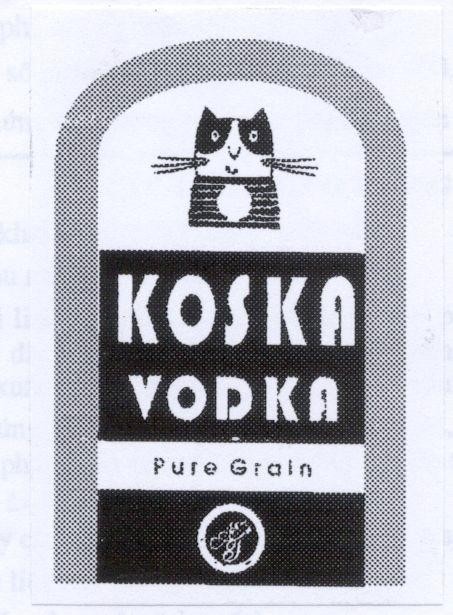 Mẫu nhãn hiệu KOSKA VODKA PURE GRAIN AT