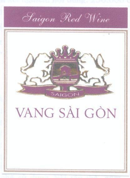 Mẫu nhãn hiệu SAIGON RED WINE VANG Sài Gòn