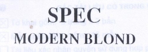 Mẫu nhãn hiệu SPEC MODERN BLOND