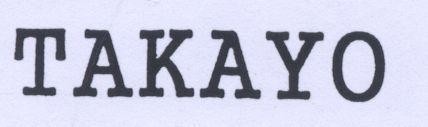 Mẫu nhãn hiệu TAKAYO