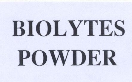 Mẫu nhãn hiệu BIOLYTES POWDER