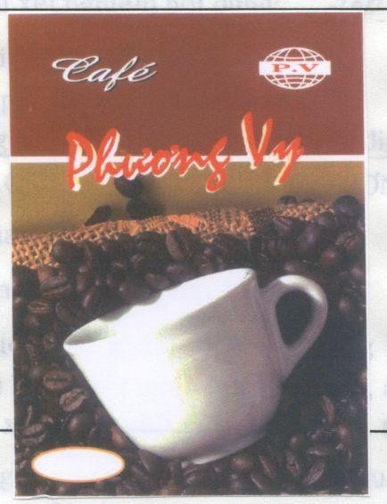 Mẫu nhãn hiệu CAFE PHƯƠNG VY P.V