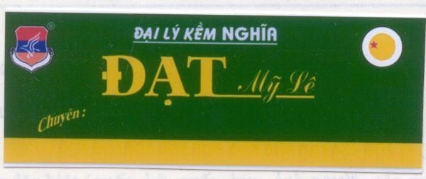 Mẫu nhãn hiệu DAI LY KEM NGHIA DAT MY LE