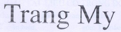 Mẫu nhãn hiệu TRANG MY