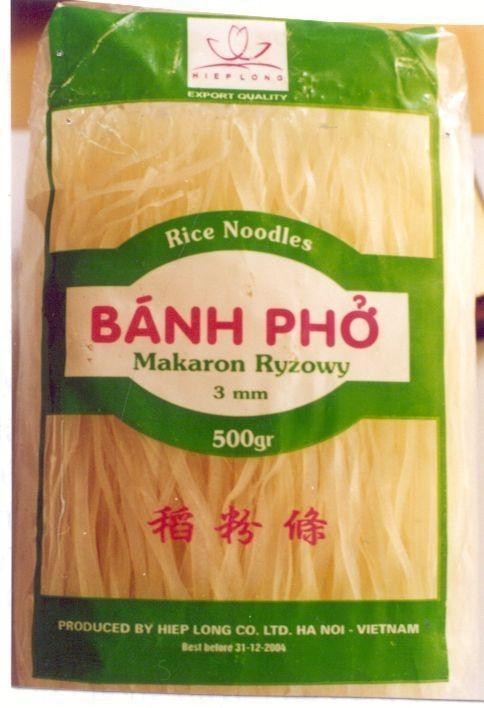 Mẫu nhãn hiệu HIEP LONG EXPORT QUALITY RICE NOODLES BANH PHO MAKARON RYZOWY 3 MM PRODUCED BY HIEP LONG CO., LTD. HA NOI