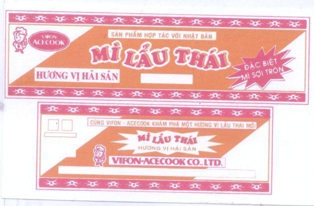 Mẫu nhãn hiệu Mì Lẩu Thái Hương Vị Hải Sản VIFON ACECOOK CUNG VIFON ACECOOK KHAM PHA MOT HUONG VI LAU THAI MOI VIFON-ACECOOK CO., LTD