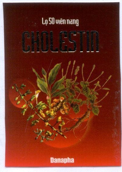 Mẫu nhãn hiệu Lọ 50 viên nang CHOLESTIN DANAPHA