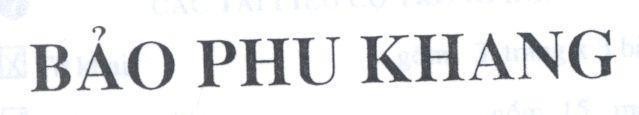 Mẫu nhãn hiệu BảO PHU KHANG