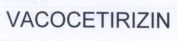 Mẫu nhãn hiệu VACOCETIRIZIN