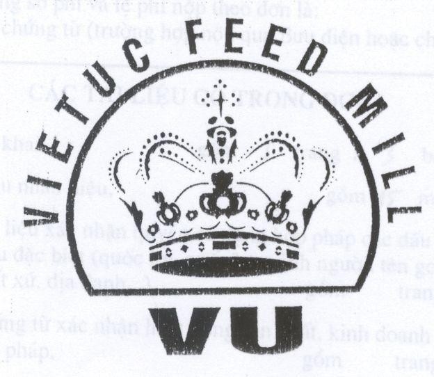 Mẫu nhãn hiệu VIETUC FEED MILL VU
