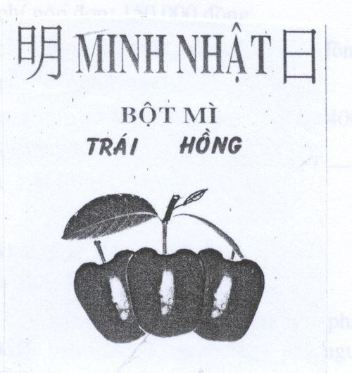 Mẫu nhãn hiệu Minh Nhật bột mì Trái Hồng MING RI