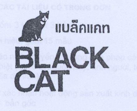 Mẫu nhãn hiệu BLACK CAT CON MEO DEN