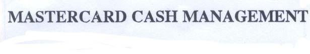 Mẫu nhãn hiệu MASTERCARD CASH MANAGEMENT
