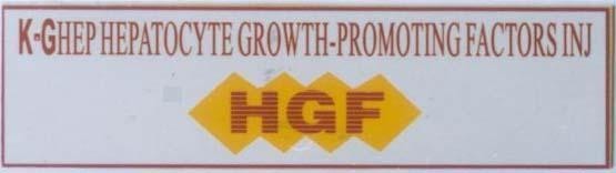 Mẫu nhãn hiệu HGF K-GHEP HEPATOCYTE GROWTH-PROMOTING FACTORS INJ