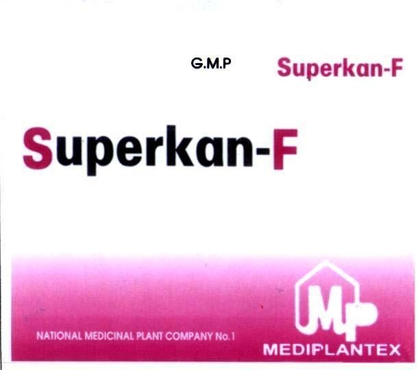 Mẫu nhãn hiệu SUPERKAN-F MP MEDIPLANTEX GMP