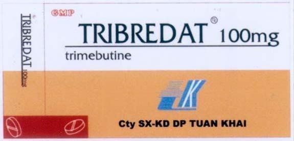 Mẫu nhãn hiệu TRIBREDAT TK TUAN KHAI TRIMEBUTINE100MG Cty SX-KD DP GMP