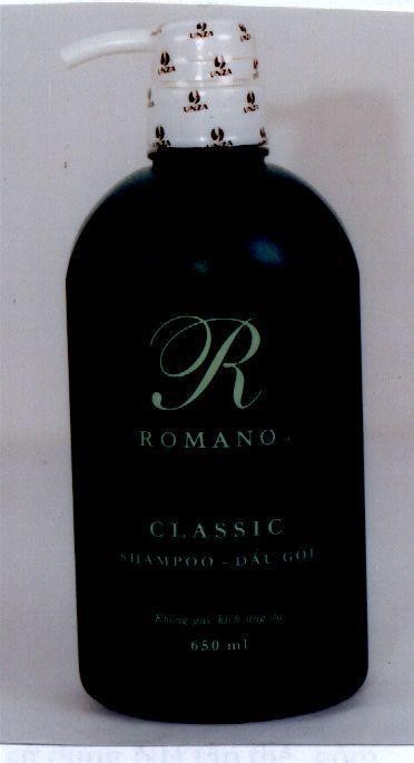 Mẫu nhãn hiệu R ROMANO UNZA CLASSIC Dầu Gội 650ML