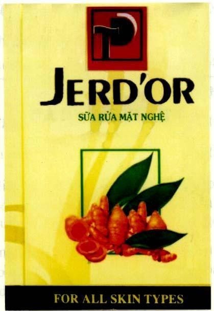 Mẫu nhãn hiệu JERD'OR TĐD Sữa rửa mặt nghệ