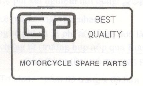 Mẫu nhãn hiệu GP BEST QUALITY MOTORCYCLE SPARE PARTS