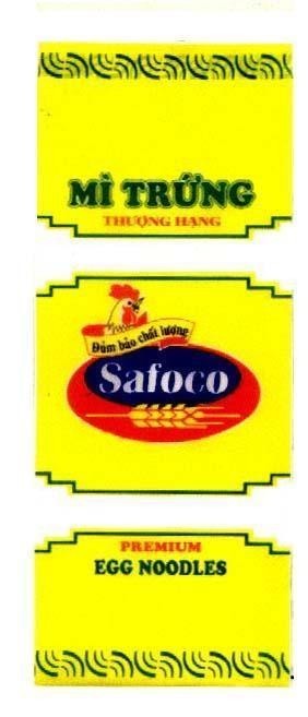 Mẫu nhãn hiệu SAFACO FREMIUM EGG NOODLES Mì Trứng Thượng Hạng
