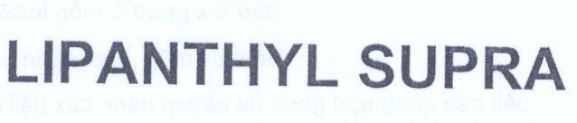 Mẫu nhãn hiệu LIPANTHYL SUPRA