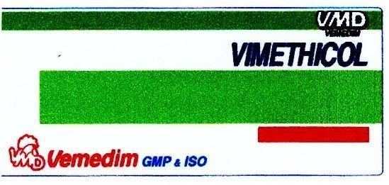 Mẫu nhãn hiệu VIMETHICOL VMD VEMEDIM GMP & ISO