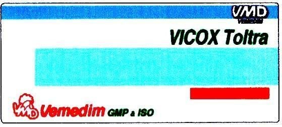 Mẫu nhãn hiệu VICOX TOLTRA VMD VEMEDIM GMP & ISO