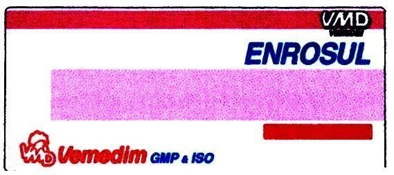 Mẫu nhãn hiệu ENROSUL VMD VEMEDIM GMP & ISO