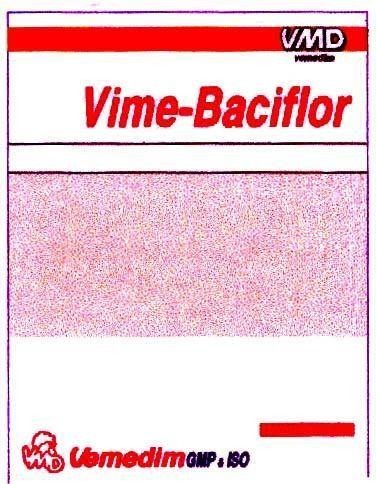 Mẫu nhãn hiệu VIME-BACIFLOR VMD VEMEDIM GMP&ISO