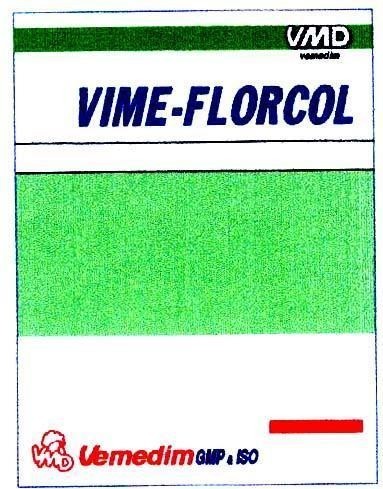 Mẫu nhãn hiệu VIME-FLORCOL VMD VEMEDIM GMP&ISO