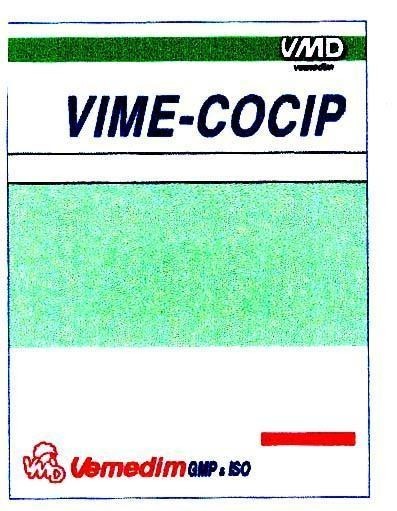 Mẫu nhãn hiệu VIME-COCIP VMD VEMEDIM GMP & ISO