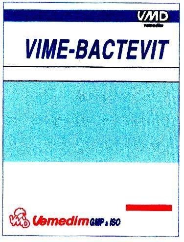 Mẫu nhãn hiệu VIME-BACTEVIT VMD VEMEDIM GMP & ISO