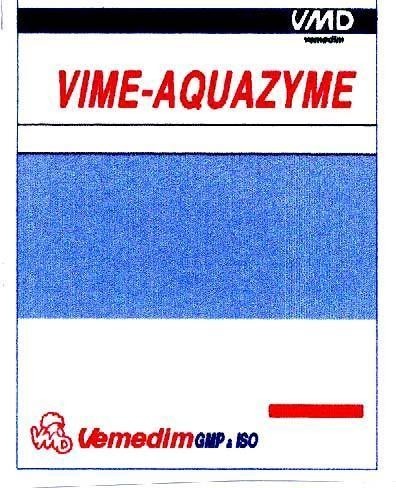 Mẫu nhãn hiệu VIME-AQUAZYME VMD VEMEDIM GMP & ISO