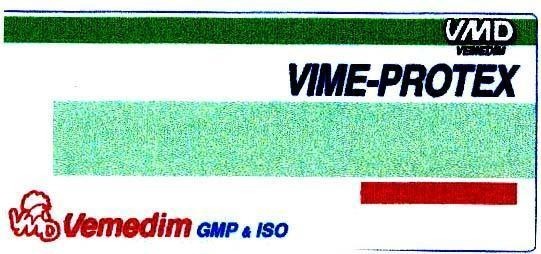 Mẫu nhãn hiệu VIME-PROTEX VMD VEMEDIM GMP & ISO