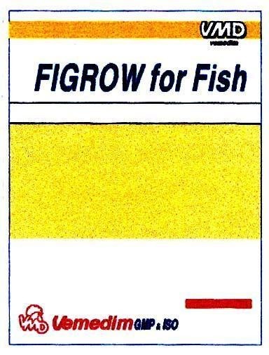 Mẫu nhãn hiệu FIGROW FOR FISH VMD VEMEDIM GMP & ISO