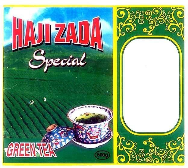 Mẫu nhãn hiệu HAJI ZADA SPECIAL GREEN TEA