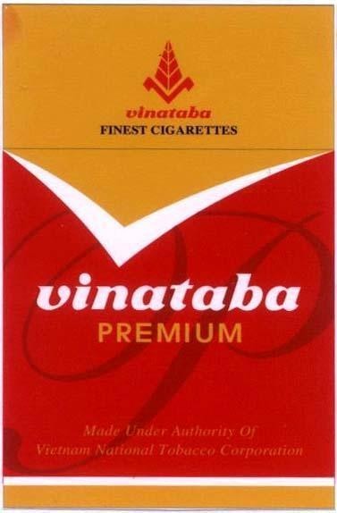 Mẫu nhãn hiệu VINATABA PREMIUM V FINEST CIGARETTES