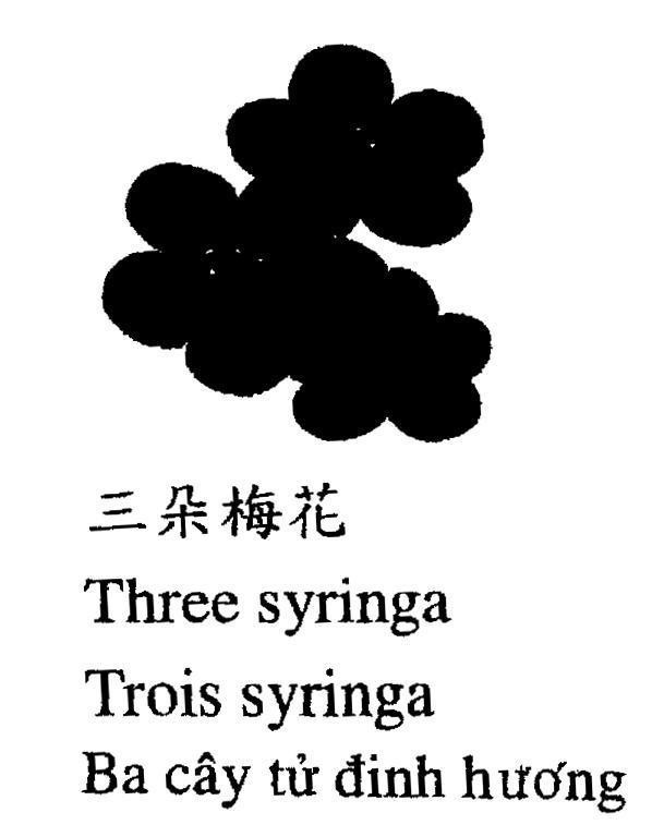 Mẫu nhãn hiệu THREE SYRINGA TROIS SYRINGA BA CÂY Tử ĐINH HƯƠNG