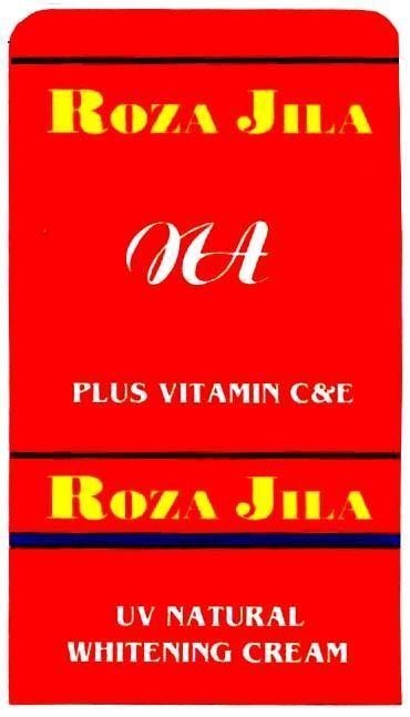 Mẫu nhãn hiệu ROZA JILA NA PLUS VITAMIN C&E UV NATURAL WHITENING CREAM